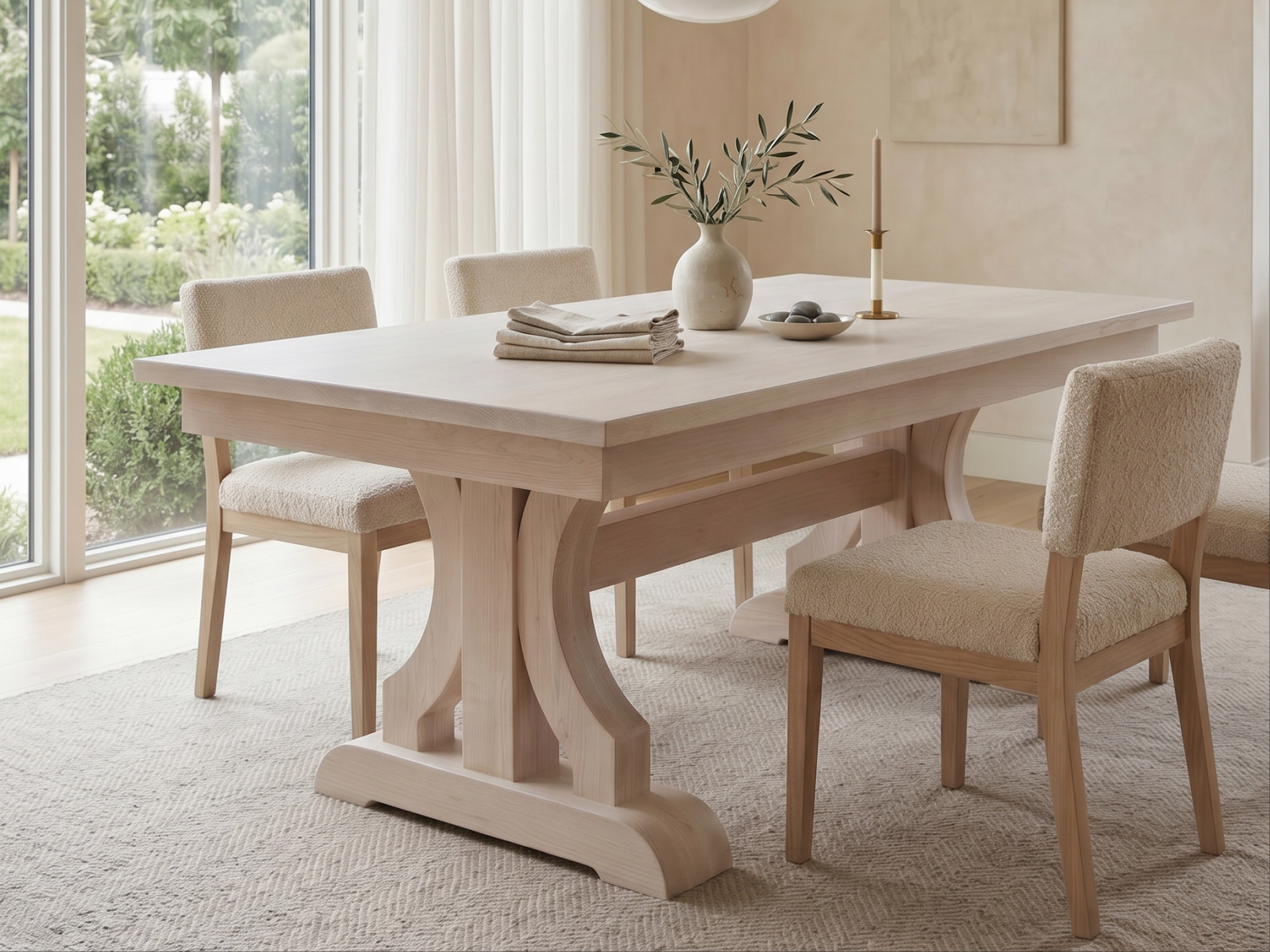 The Ashenvale Table in White Oak